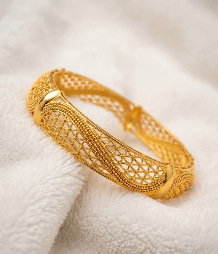 Gold Plated Sterling Silver Bangle